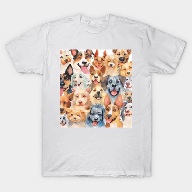 Water Color World of Dogs T-Shirt by Liana Campbell